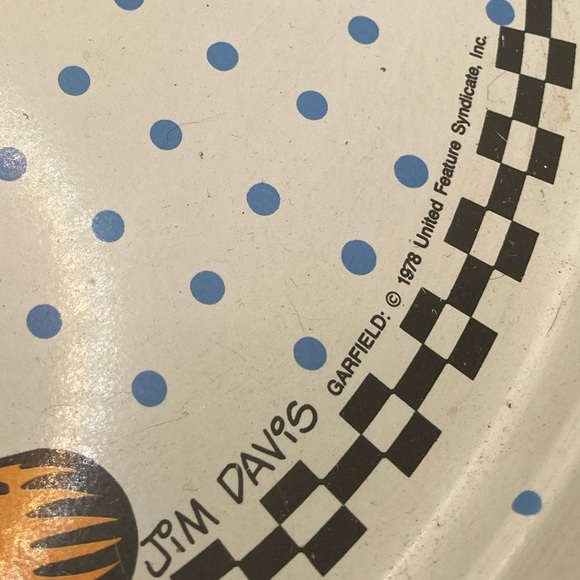 Vtg 70’s Garfield Cafe Jim Davis Metal Tin Serving Tray - Rare - 11” - Picture 2 of 4